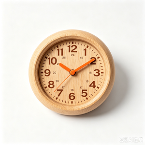 Round Analog Orange-Hand Clock