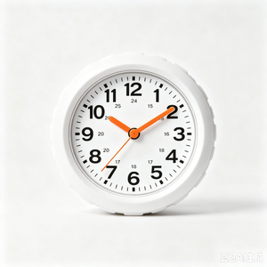 Round Analog Orange-Hand Clock